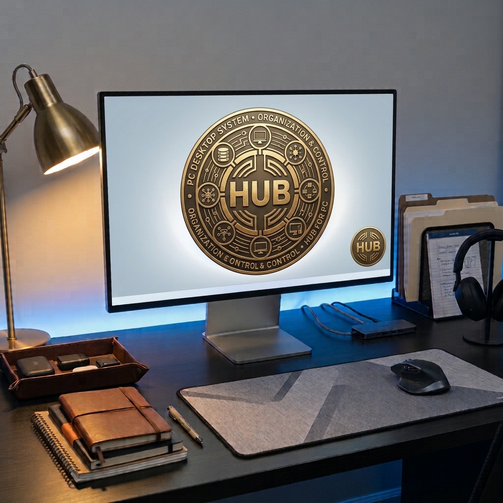 Hub For PC on a clean organised desk workstation